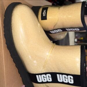 UGG Cream Ankle Boots with Black Soles